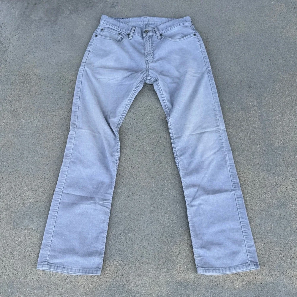 Levi's 514 Corduroy Pants Light Gray‎ Men's 32x32 Straight Fit Casual